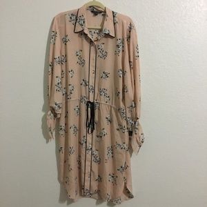 LAUREN RALPH PINK MU DRESS SZ 18 LONG SLEEVE—A